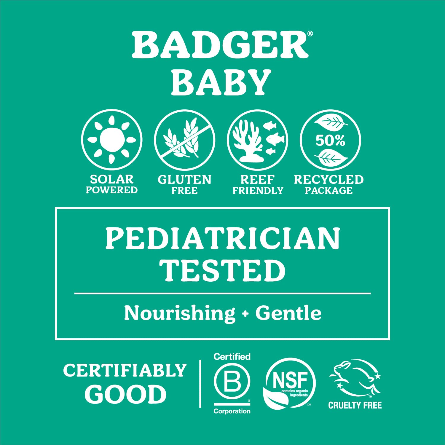 Badger Mineral Baby Sunscreen Cream ingredients zinc oxide—trusted, reef-safe sun protection at the beach.