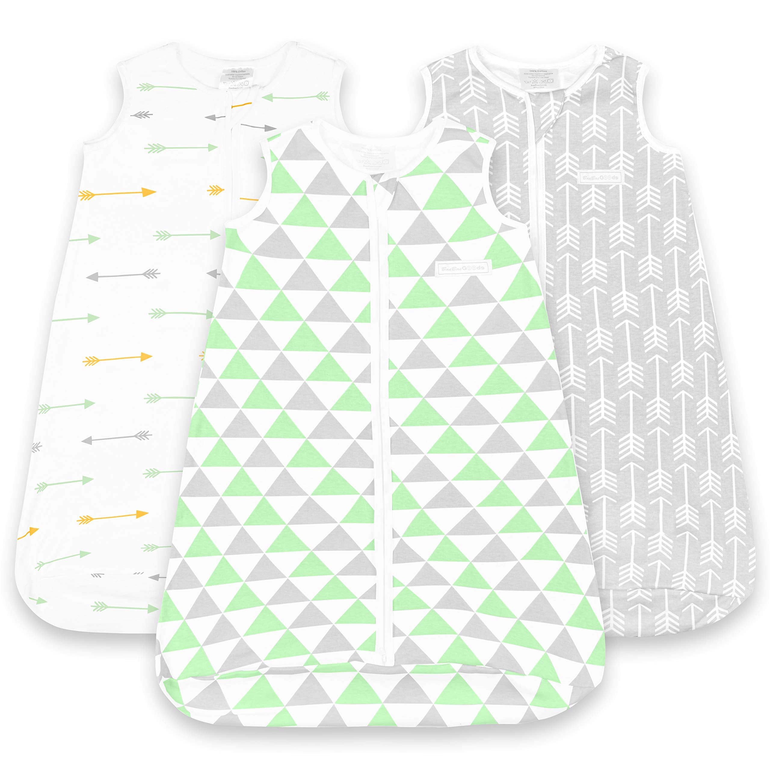 Baebae Goods baby sleep sack front view with cozy cotton fabric for naps