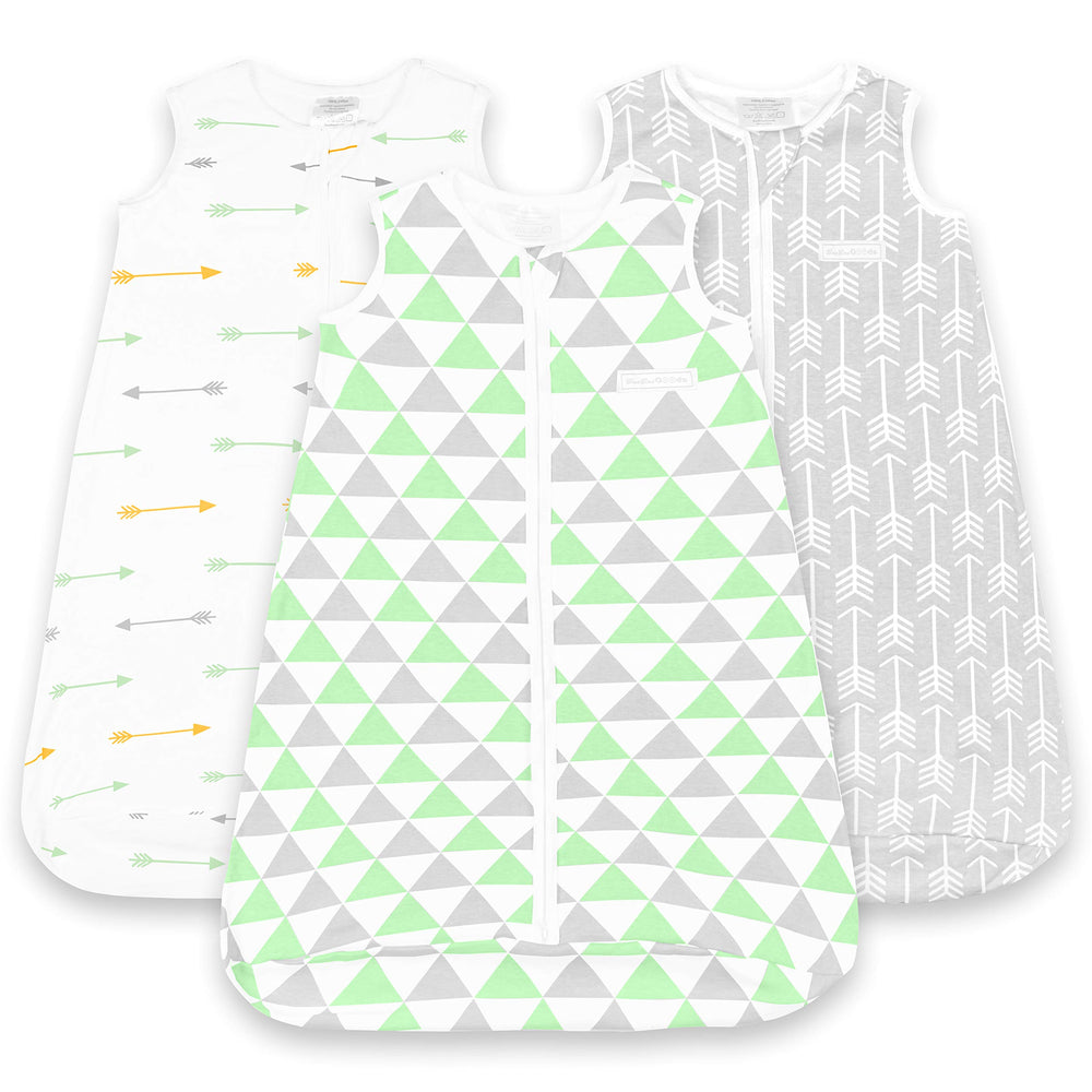 Baebae Goods baby sleep sack front view with cozy cotton fabric for naps