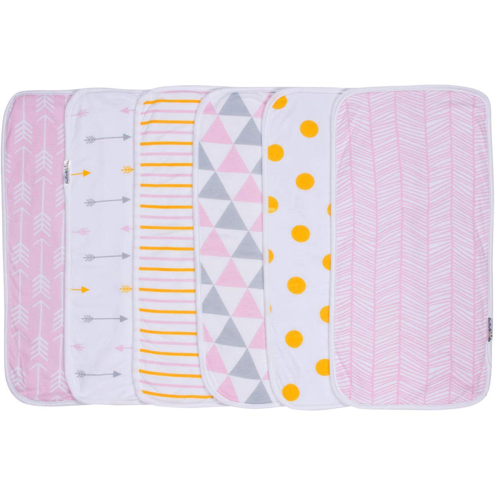 BaeBae Goods burp cloths folded stack highlights six-pack convenience