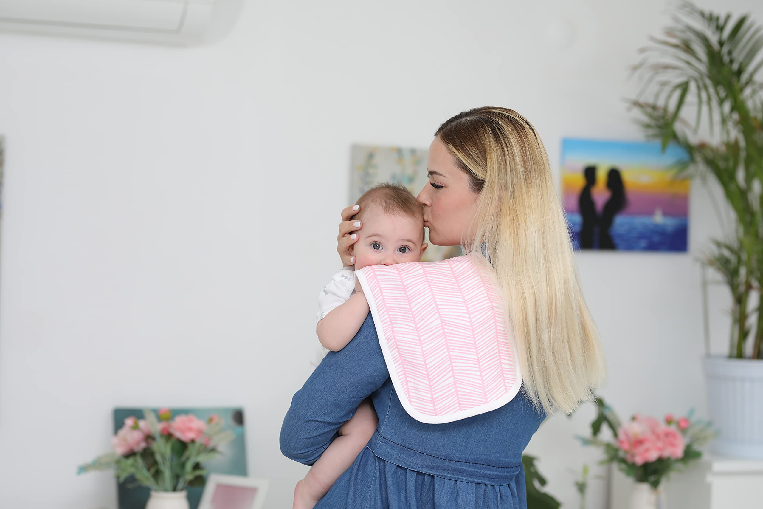 BaeBae Goods burp cloths size 21x10 offers generous chest coverage
