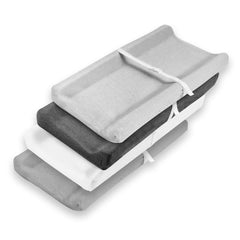 Baebae Goods changing pad cover in grey and white offers a soft, protective layer.
