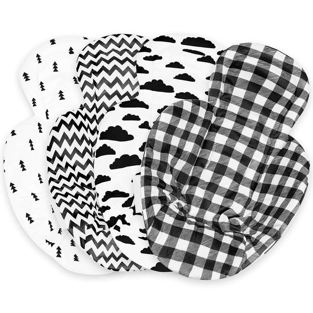 Baebae Goods infant insert front view showing compatibility with Mamaroo and Rockaroo