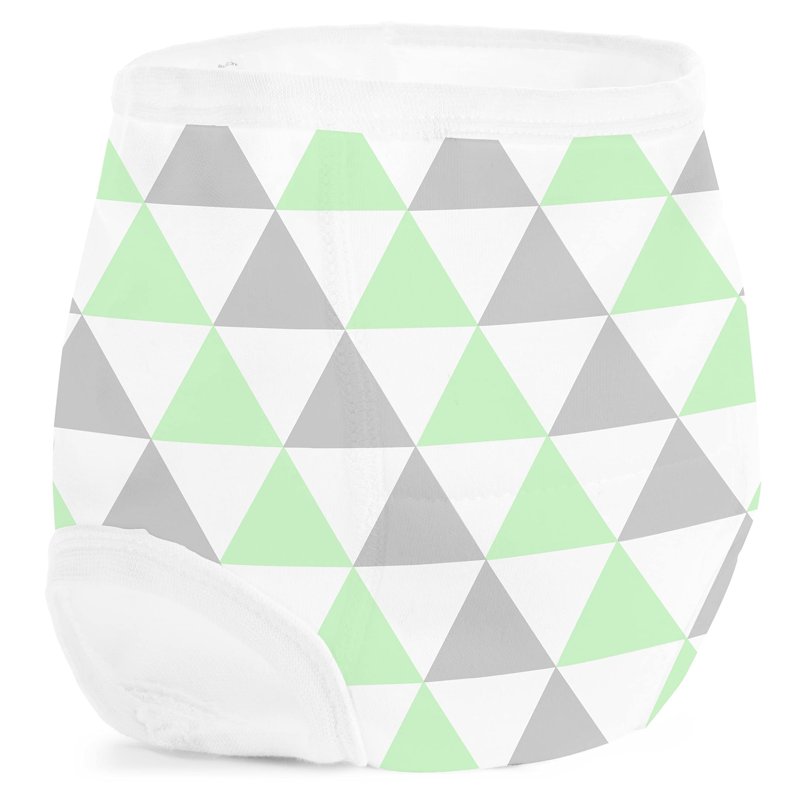 BaeBae Goods potty training underwear green inside-out view of multi-layer padding.