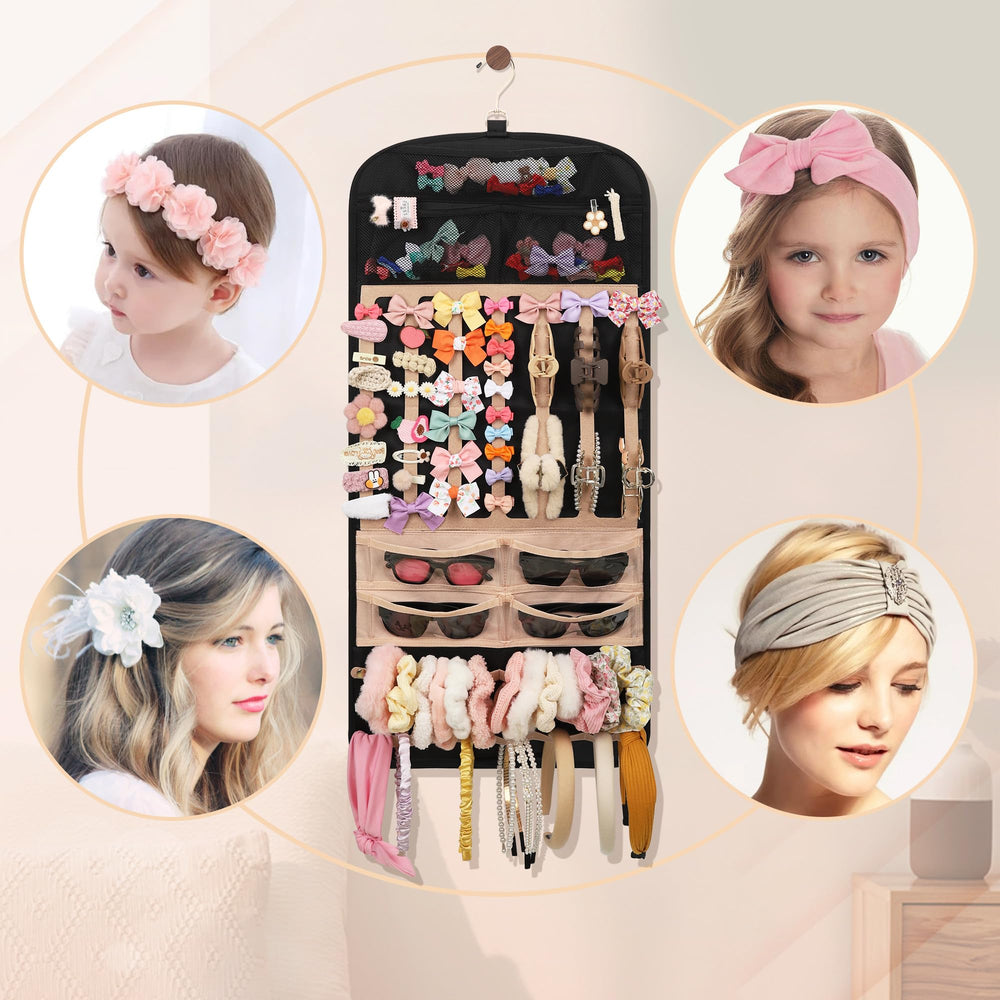 Bagmoly three-row headband organizer stores up to forty bands and ten headbands.