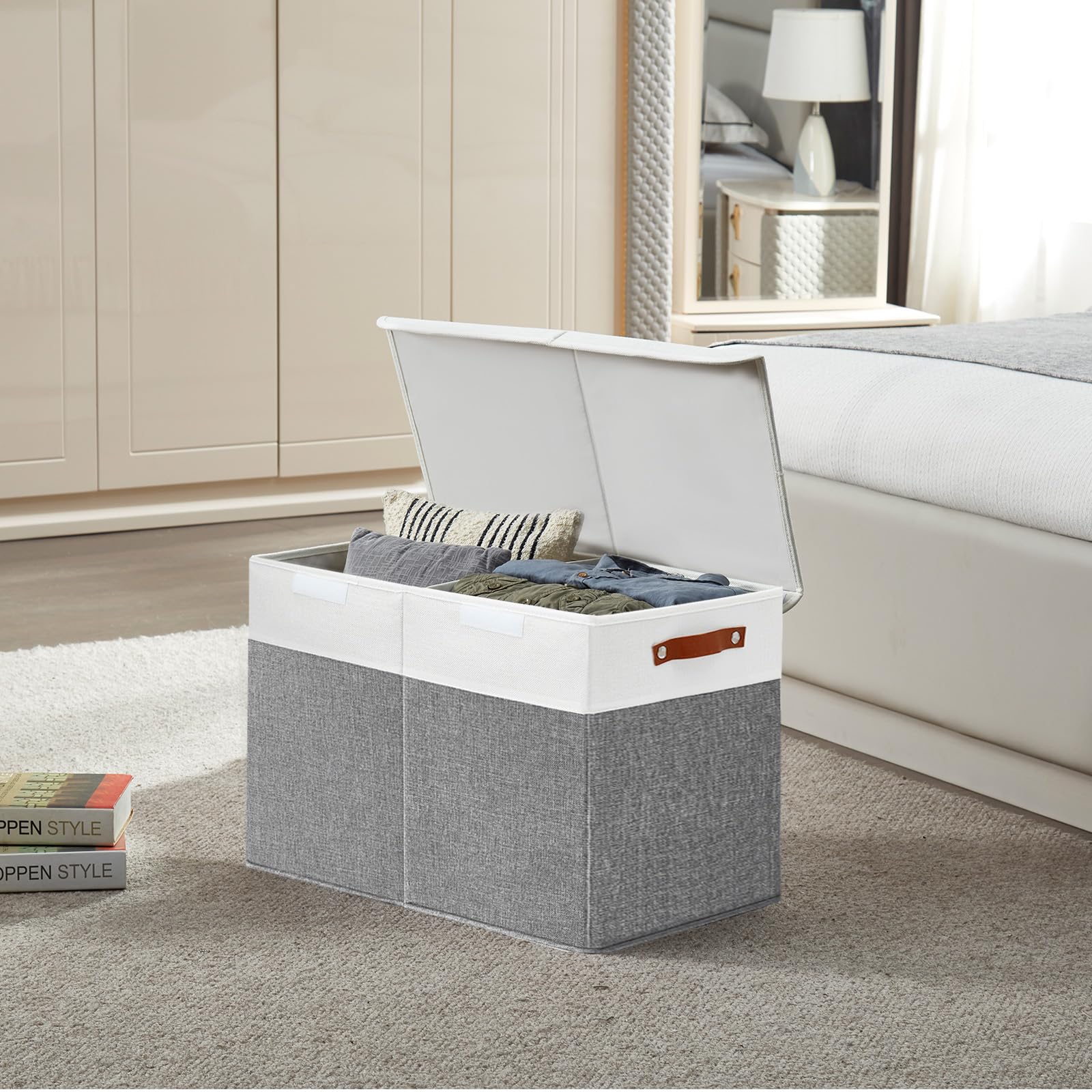 Bagnizer neutral gray and white design fits many rooms