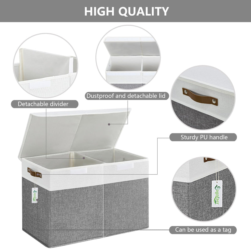 Bagnizer toy storage divider removable for customizable two compartments