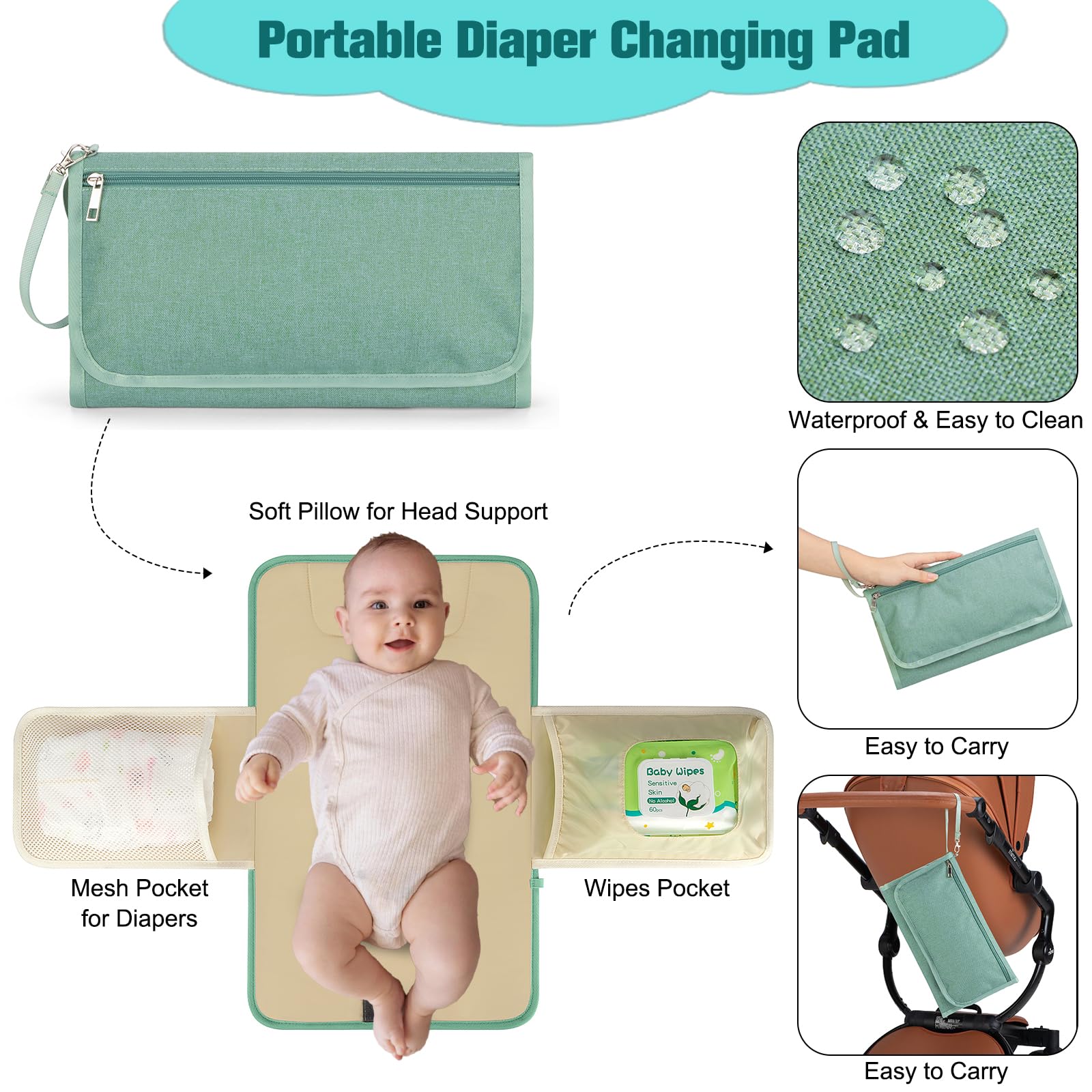 BAGPARKK diaper bag backpack USB port port for on-the-go charging