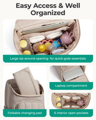 BAGSMART diaper backpack insulated bottle pocket maintains bottles at the right temperature