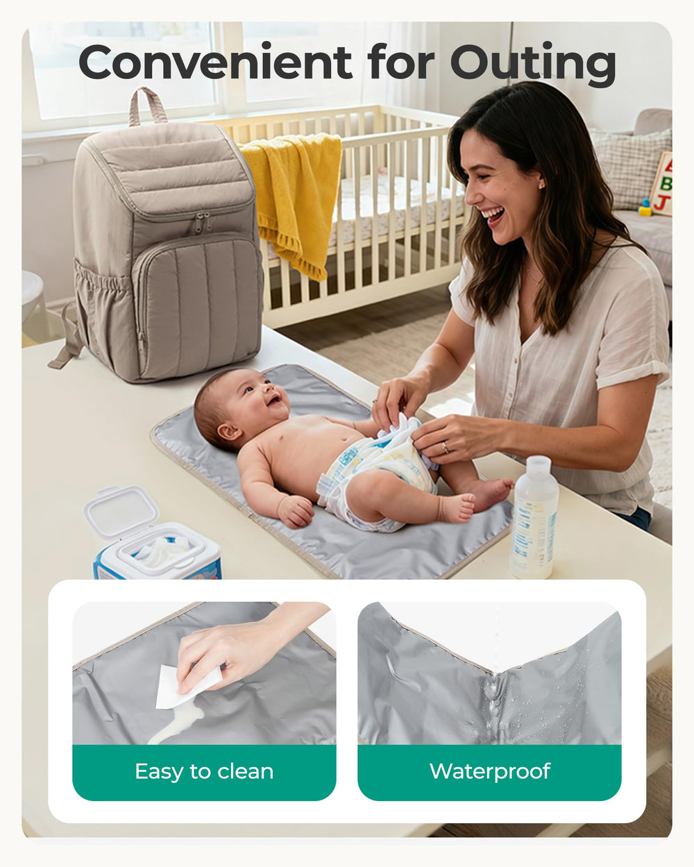 BAGSMART diaper bag backpack lightweight design reduces caregiver fatigue