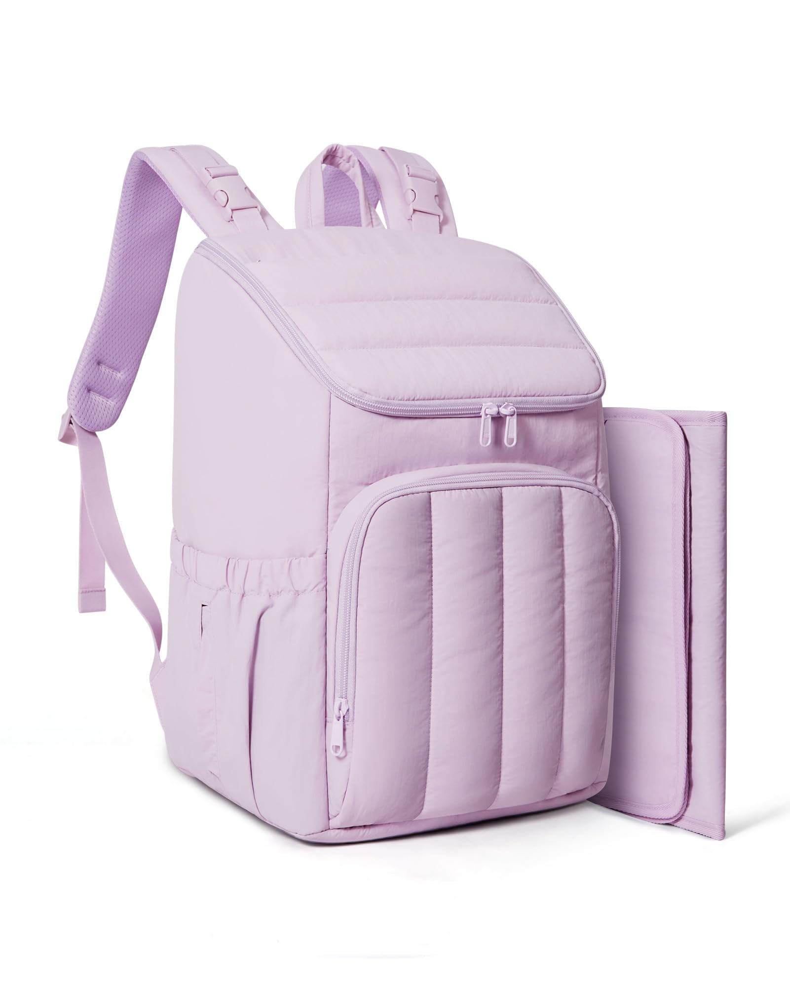 bagsmart diaper bag backpack showing wide-open design for quick access