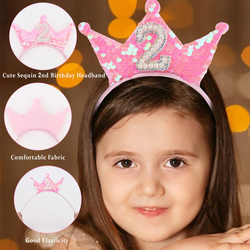 BAHABY birthday photo prop crown headband for party shots.