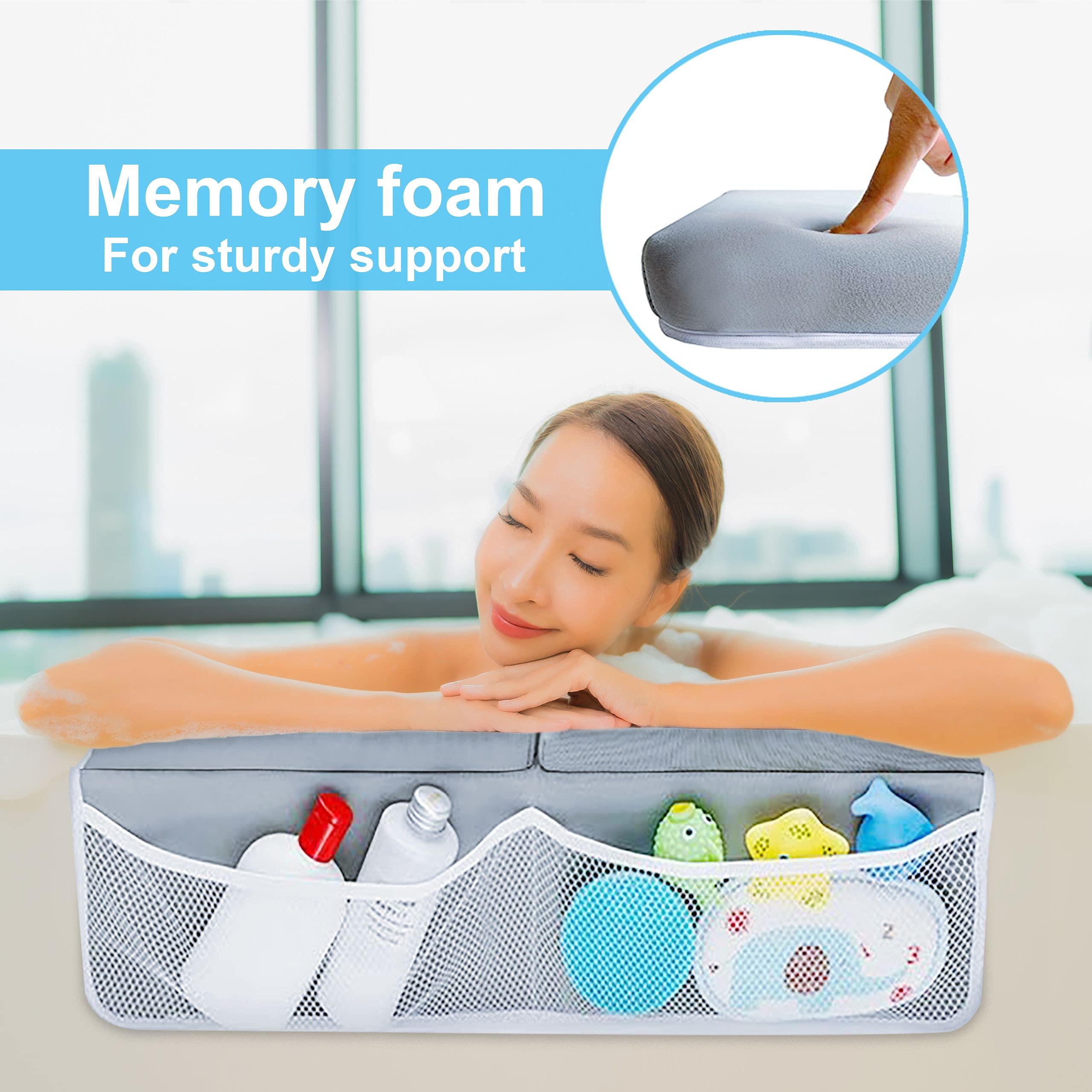 BaHoki Essentials elbow rest pad in tub for comfortable bathing posture