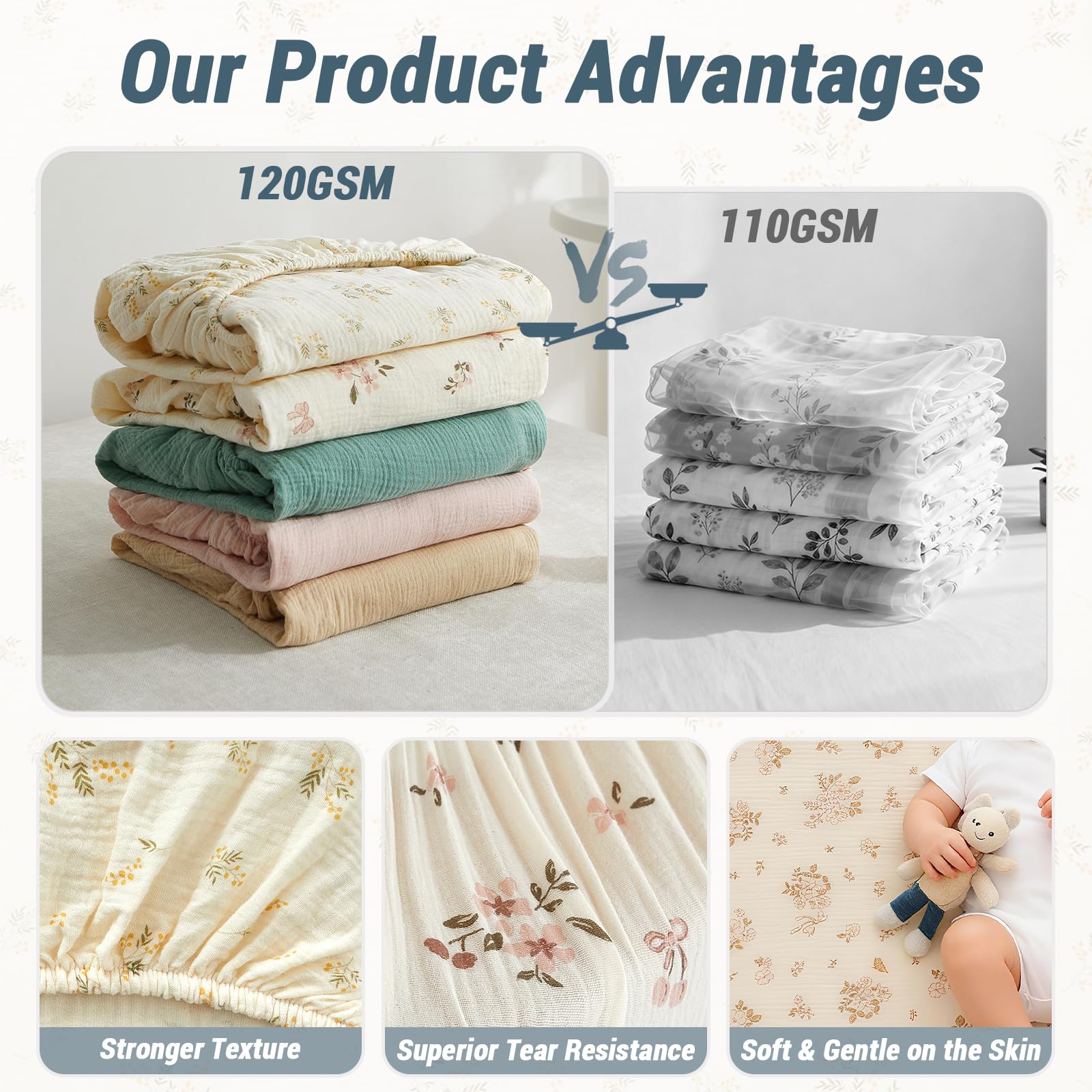 Bailix machine-wash friendly crib sheet stays soft after washing.