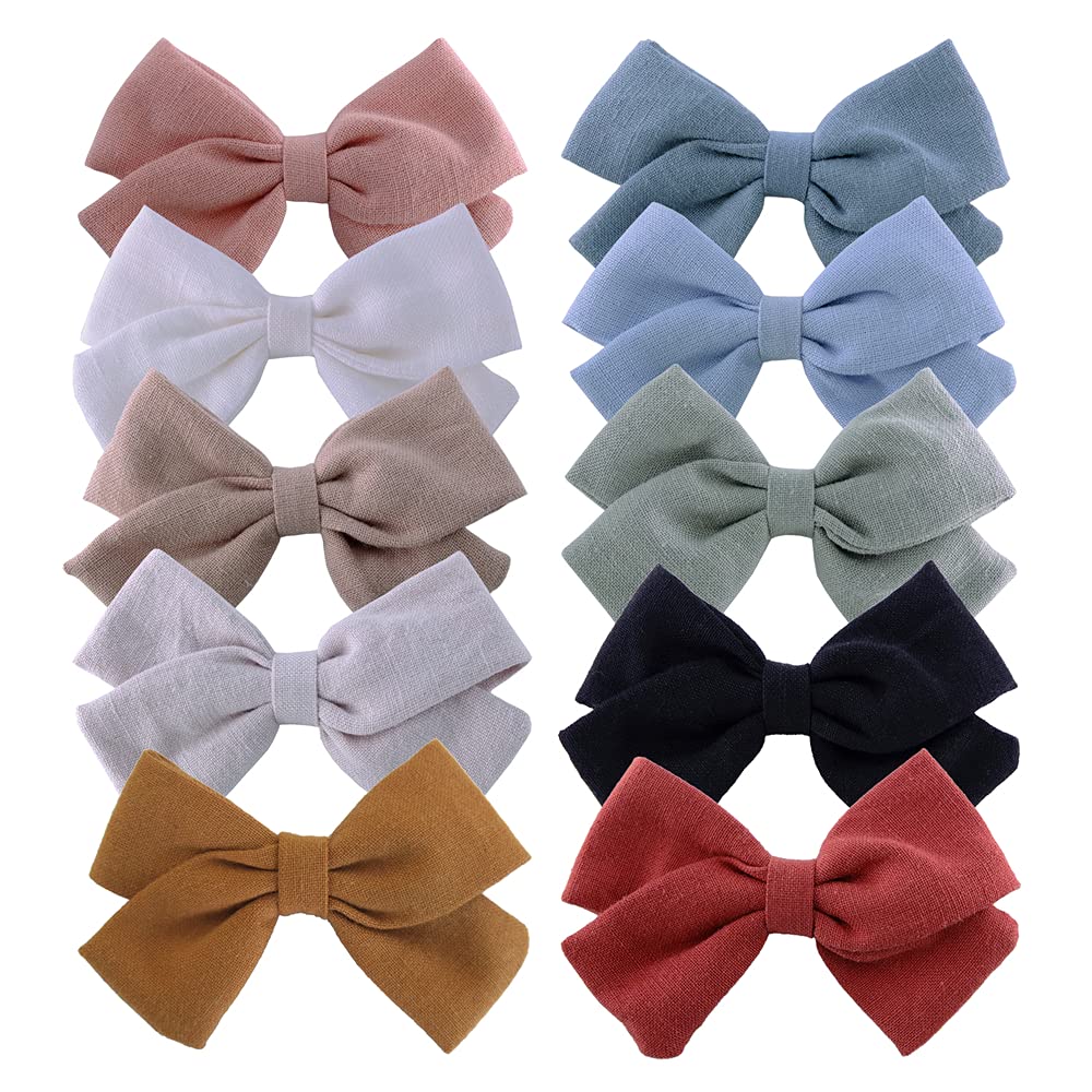Bailey linen bow clip in white, gentle on fine hair and easy to pair with outfits