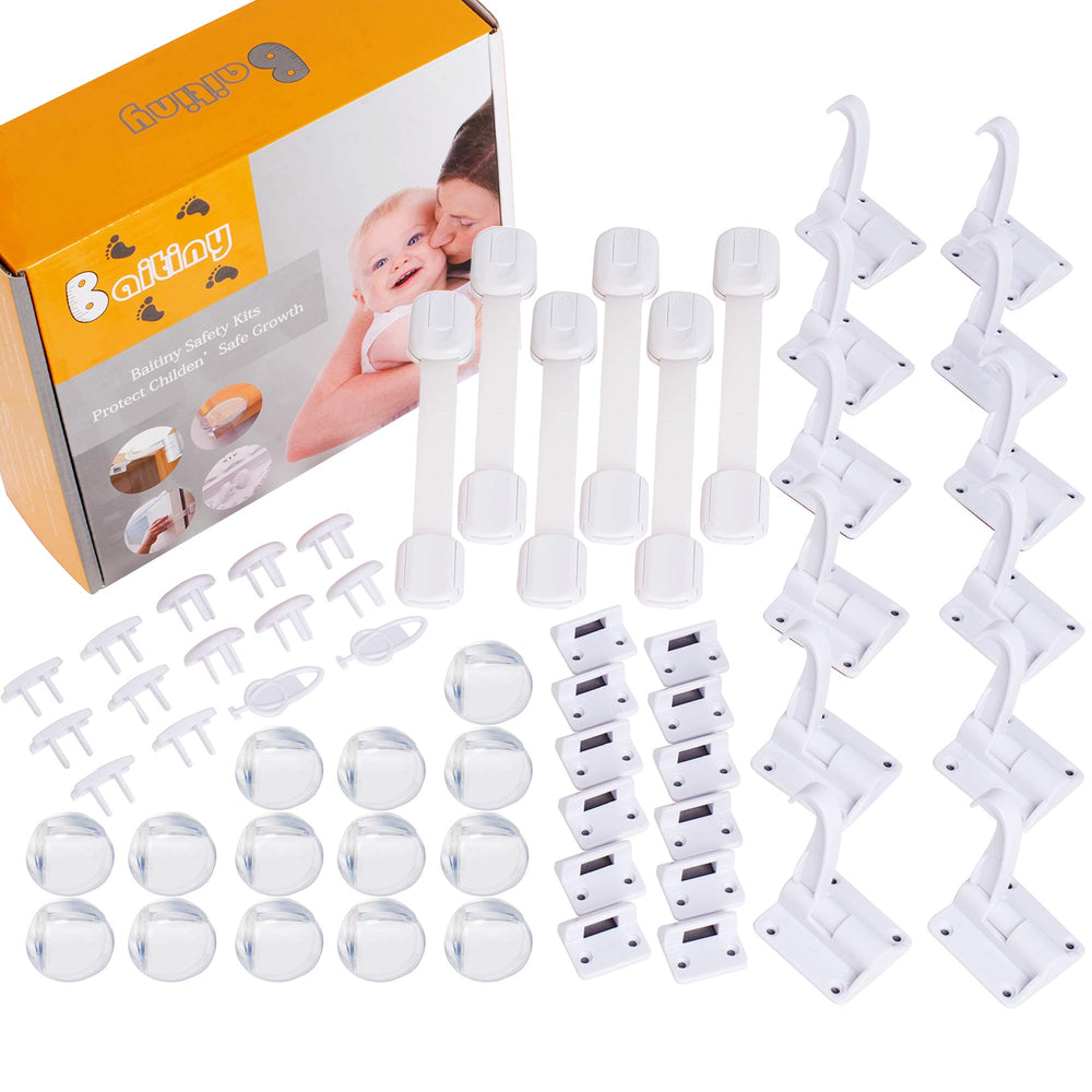 Baitiny Baby Proof Kit packaging shows a complete 58-pack safety solution for homes.