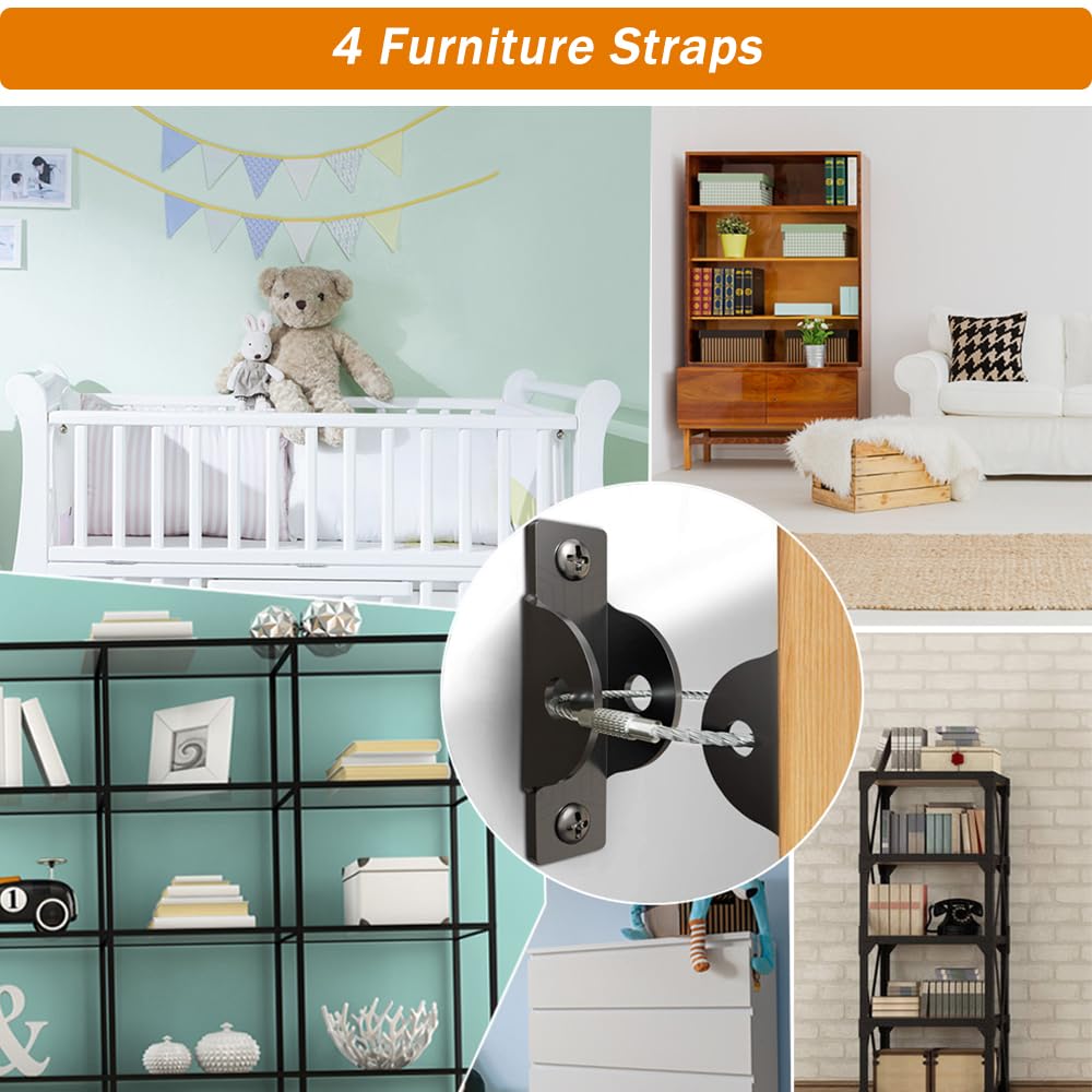 Baitiny furniture straps anchor heavy items to walls for stability