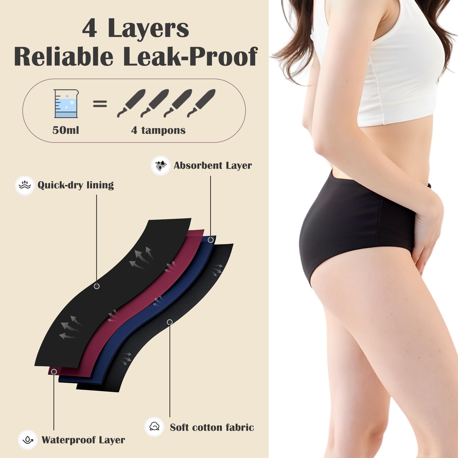 BAJISA quick-dry fabric underwear shows breathable, comfortable all-day wear.