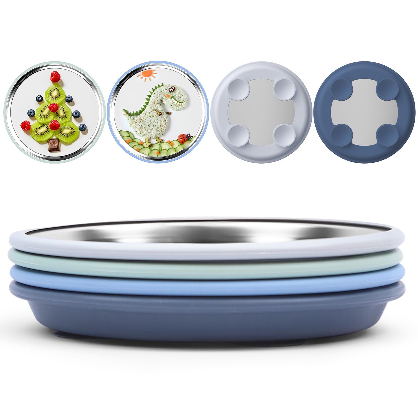 Bakpoco 8in baby suction plate in sage keeps meals tidy at the high chair