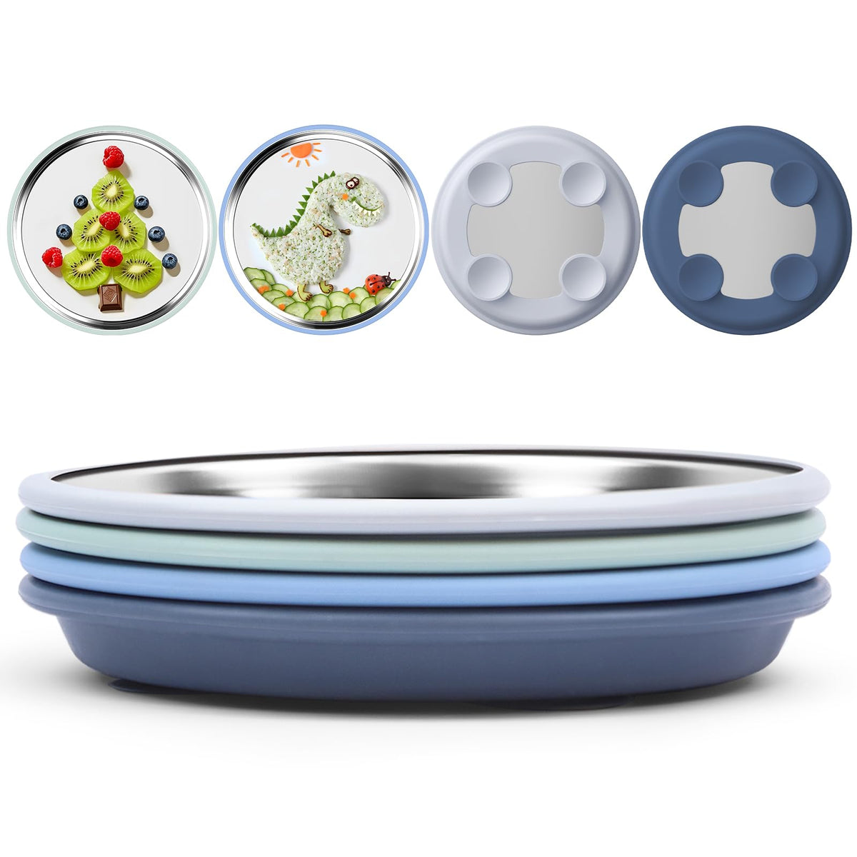 Bakpoco 8in baby suction plate in sage keeps meals tidy at the high chair