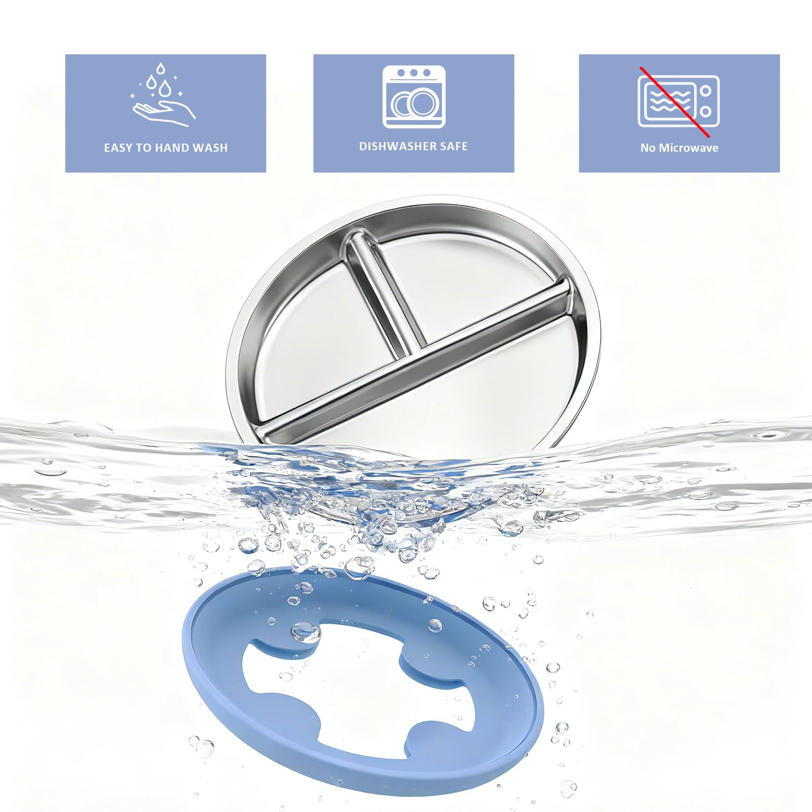 Bakpoco sage plate with suction fosters independent feeding at home