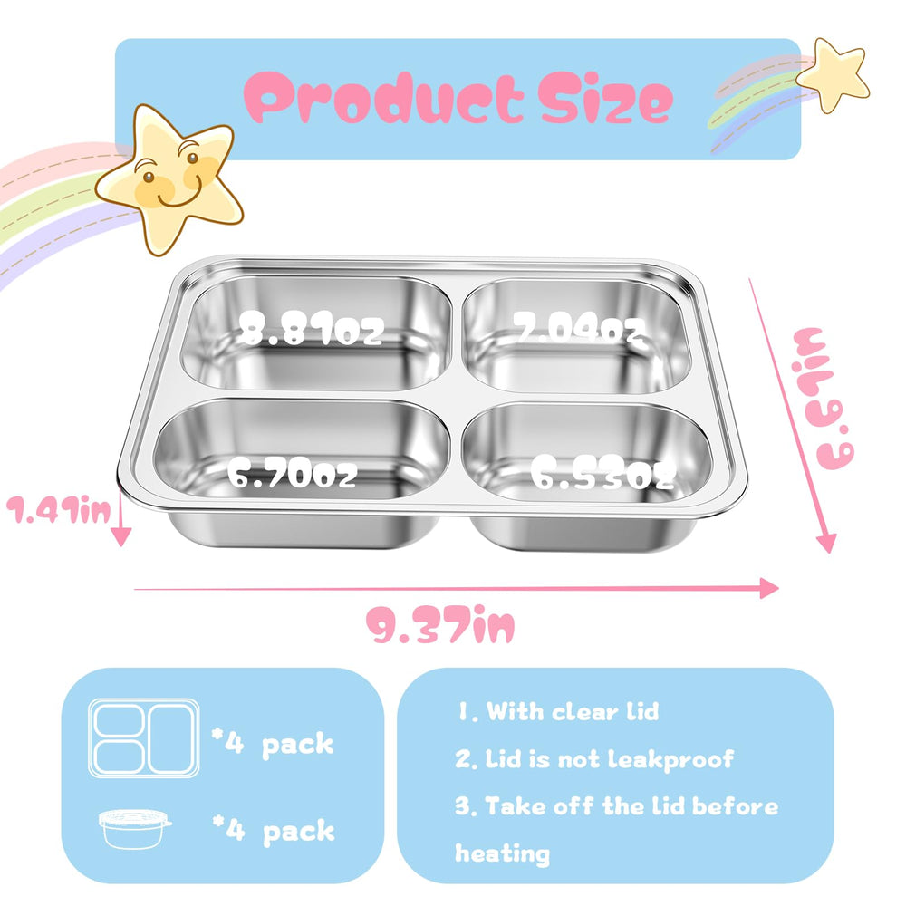 Bakpoco compact rectangle plate fits lunches and snacks on the go.
