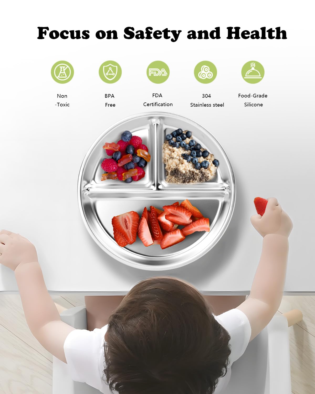 Bakpoco dishwasher-safe plate cleans quickly, saving time after meals.
