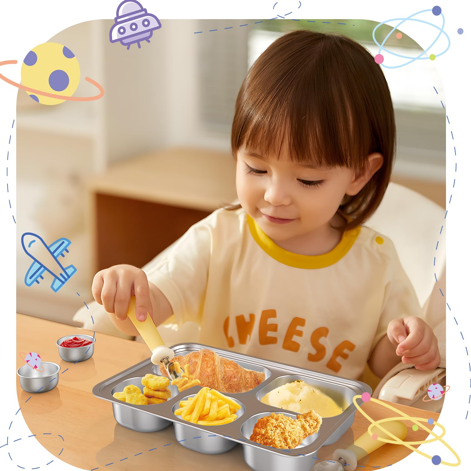 Bakpoco divided plate with lid for easy packing and freshness.