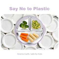 Bakpoco durable stainless steel plate resists breaks and odors during mealtimes.