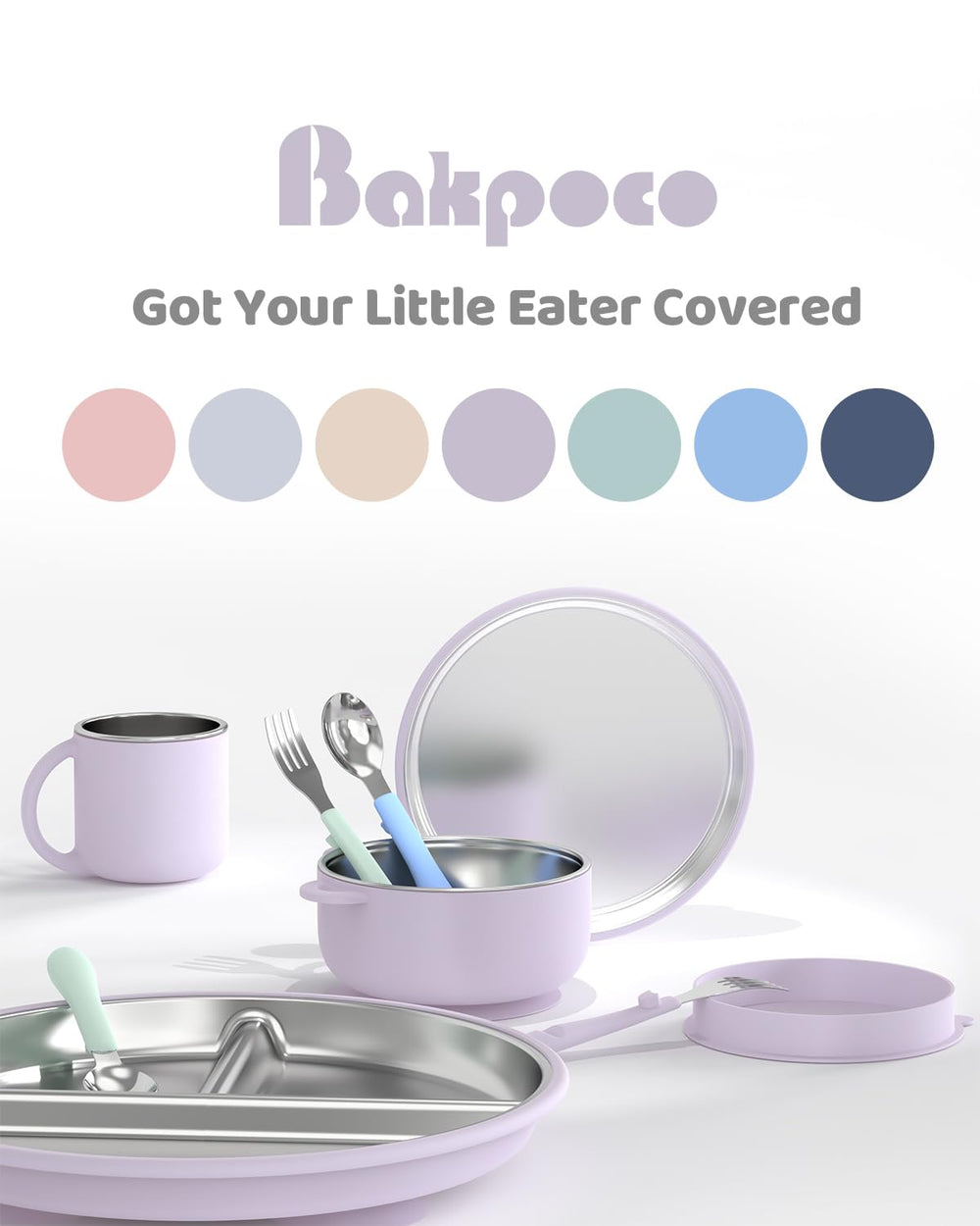Bakpoco durable unbreakable toddler plate ready for drops and daily use