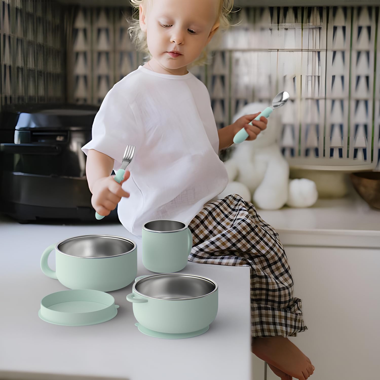 Bakpoco canvas travel bag stores the set for daycare and trips