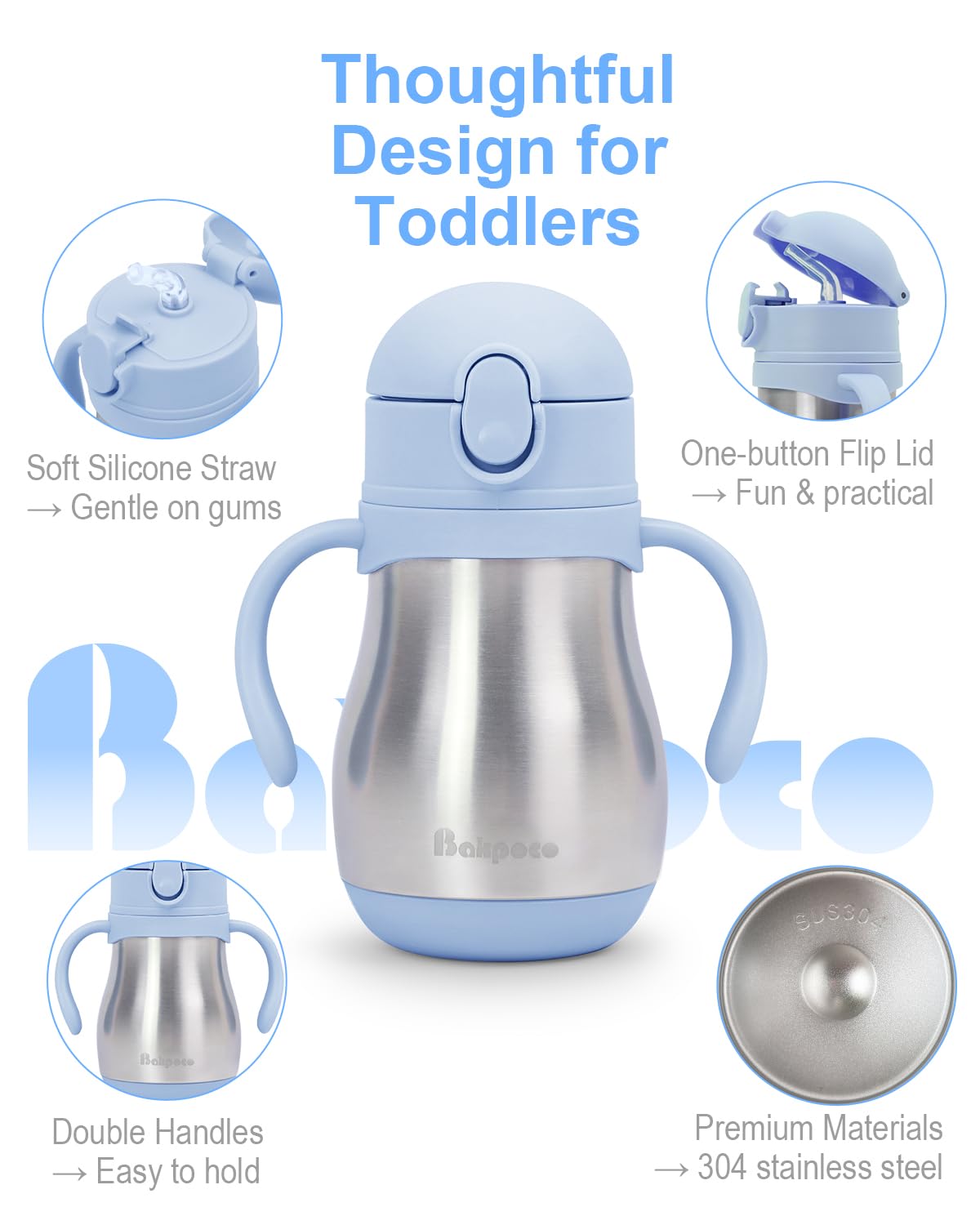 Bakpoco 8oz capacity suits quick refills during outings.