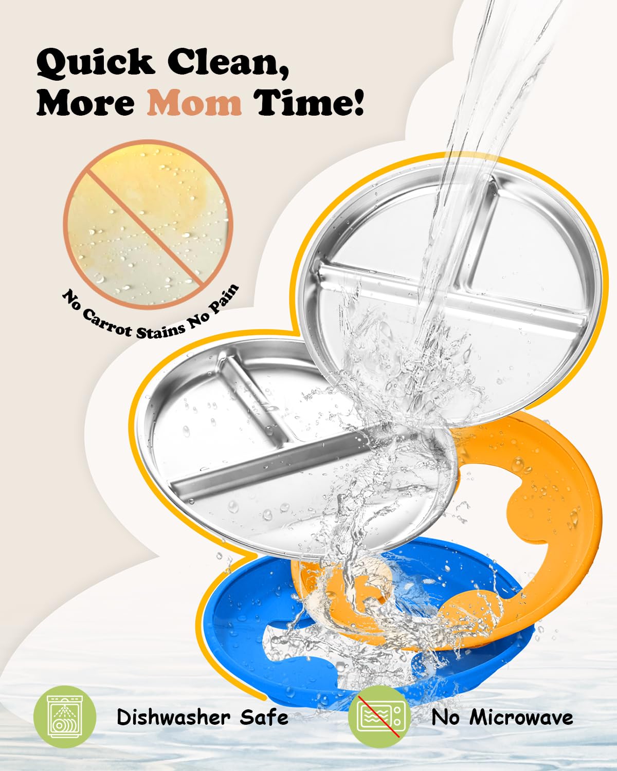 Bakpoco lead-free stainless steel plate is safe, durable, and stain resistant.
