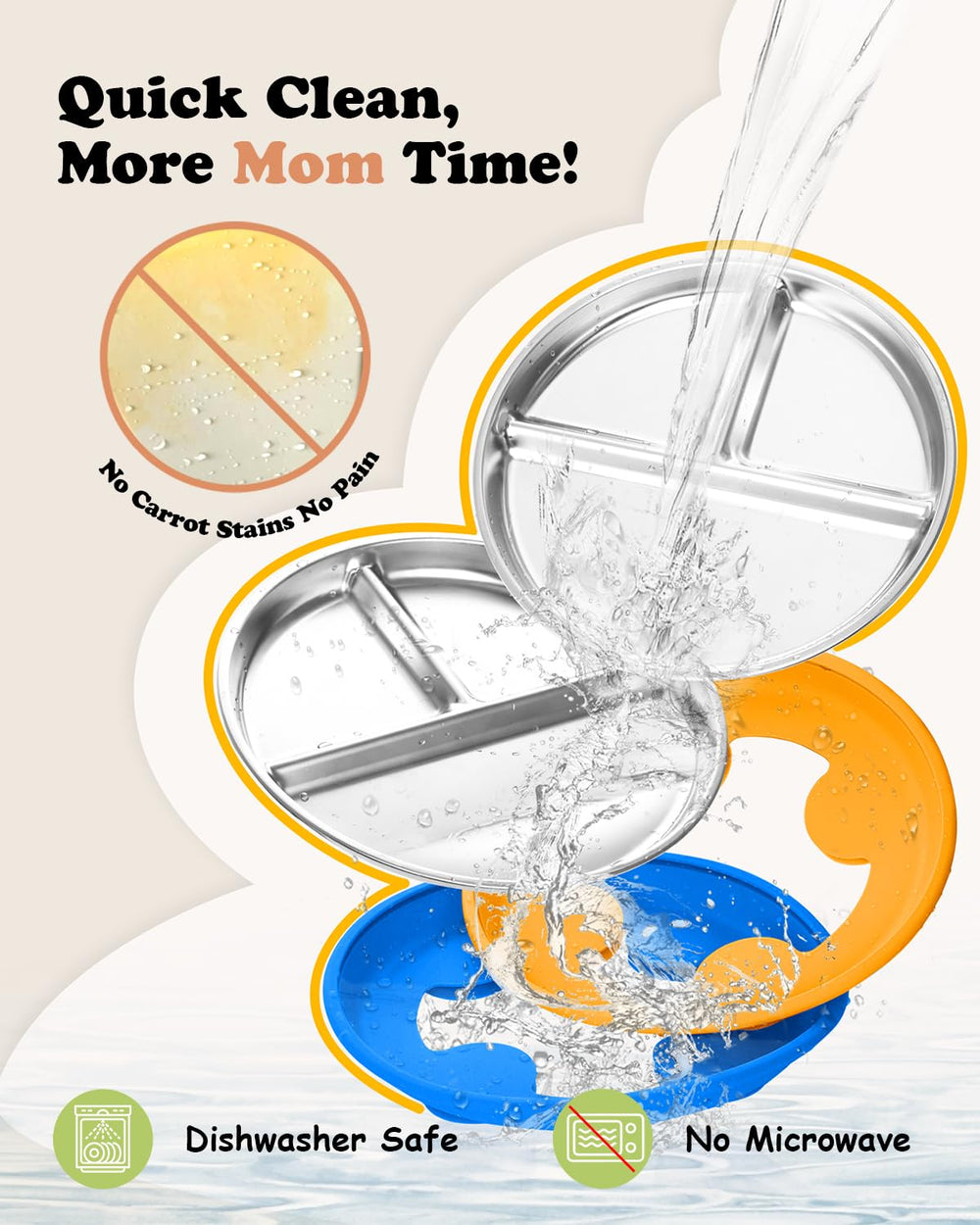 Bakpoco lead-free stainless steel plate is safe, durable, and stain resistant.