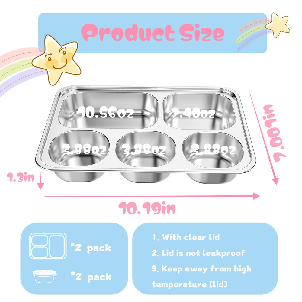 Bakpoco stackable divided plate helps tidy storage.