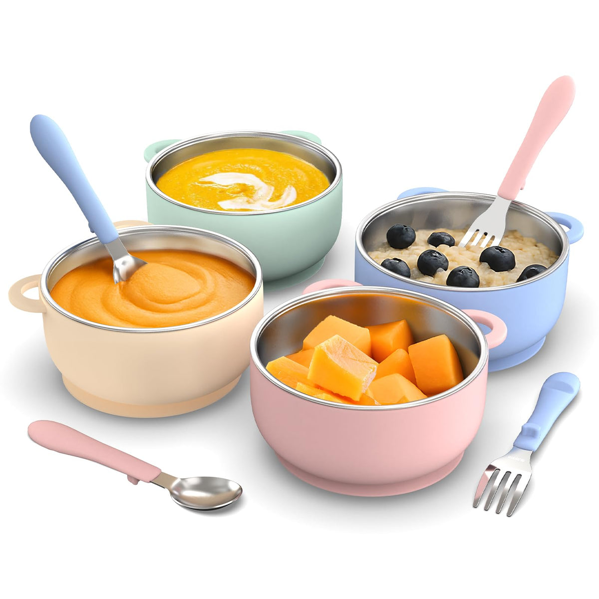Bakpoco toddler bowls with suction base keep meals secure on the table