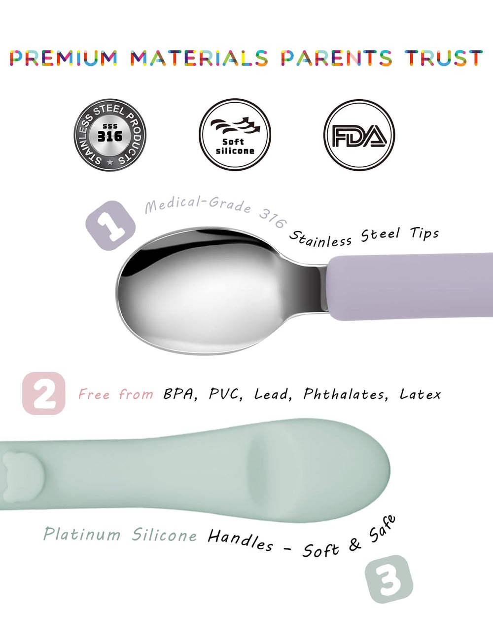 Bakpoco stainless steel forks and spoons deliver durability for daily meals.