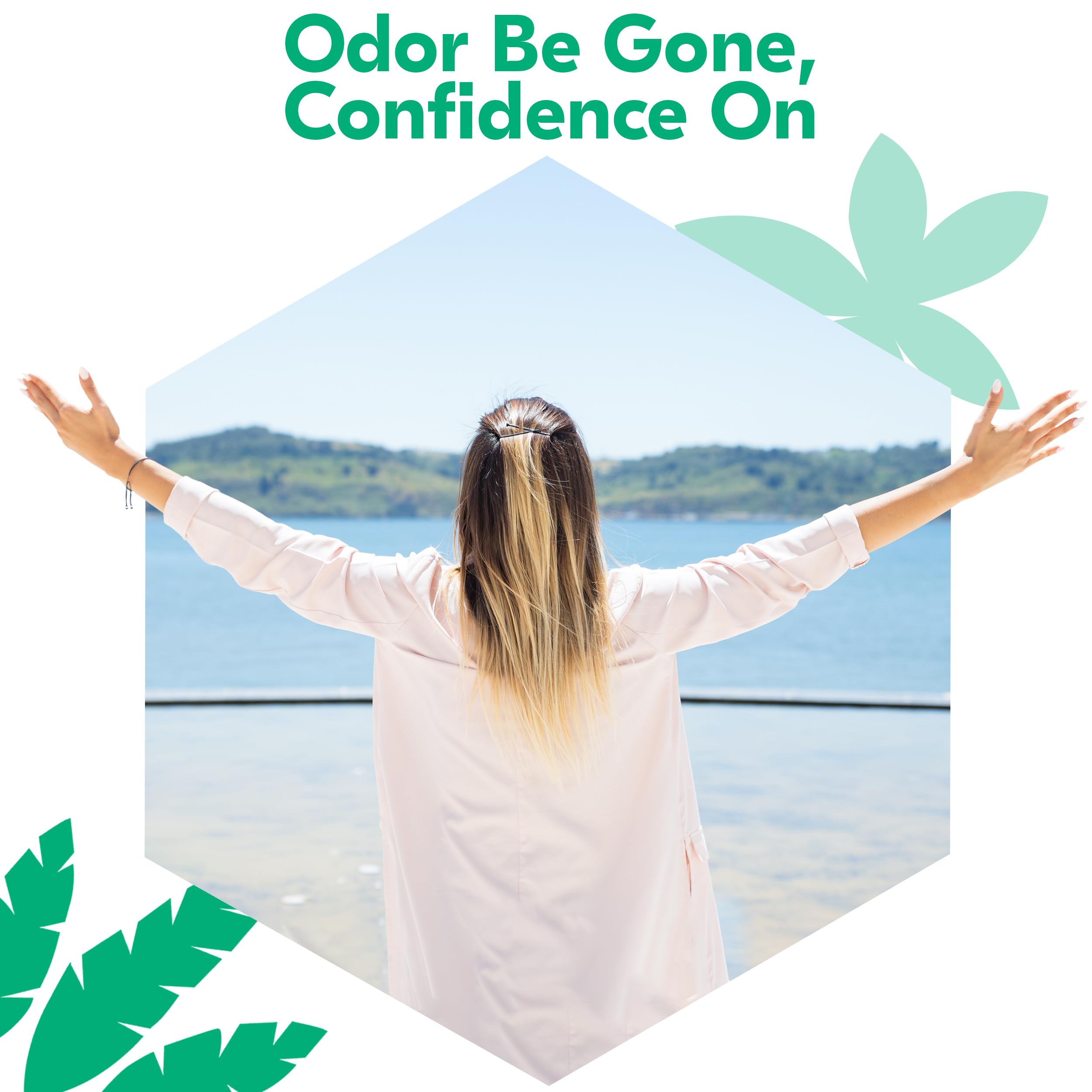 Balance Activ Odor Relief packaging highlights compact, discreet design.