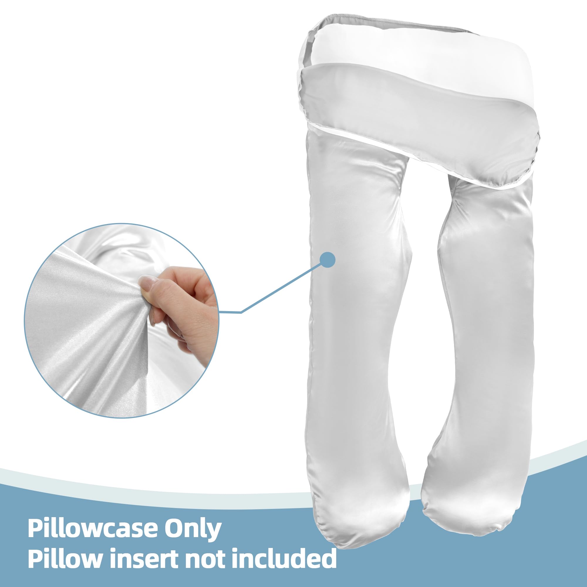 BALAPET U-shape maternity pillowcase showing soft-touch fabric for comfort