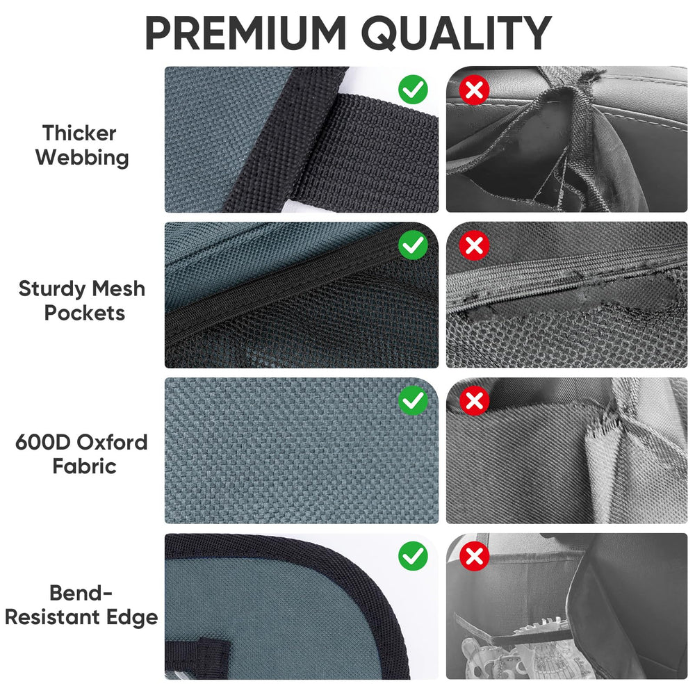 BALEINE heavy-duty straps secure backseat organizer during travel.
