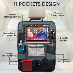 BALEINE backseat organizer with spacious pockets for bottles and tissues.
