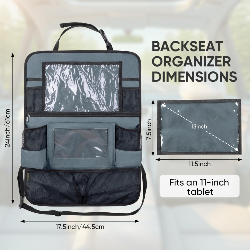 BALEINE waterproof fabric backseat organizer protecting seats from spills.
