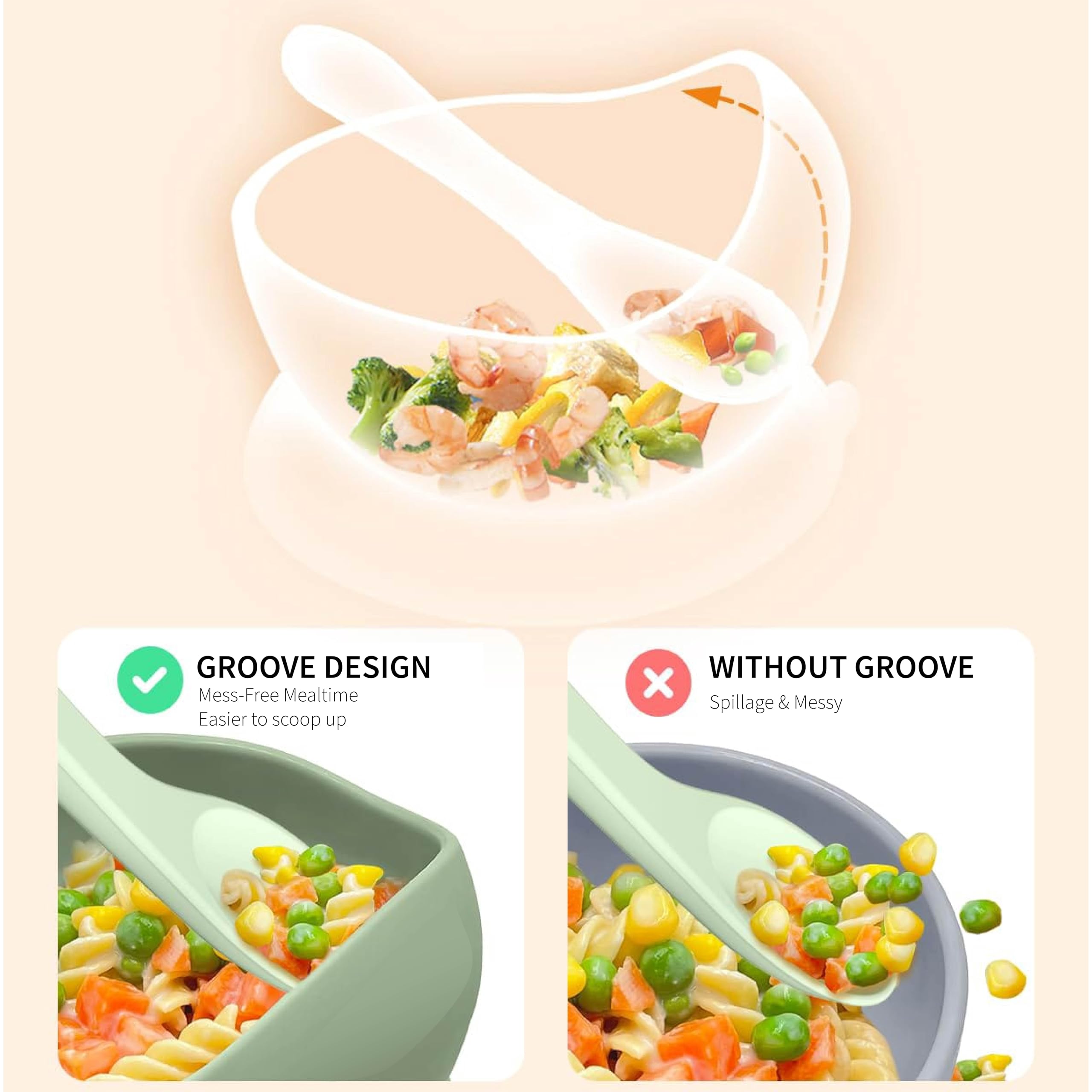 Balhika soft silicone spoons gentle on gums for little eaters