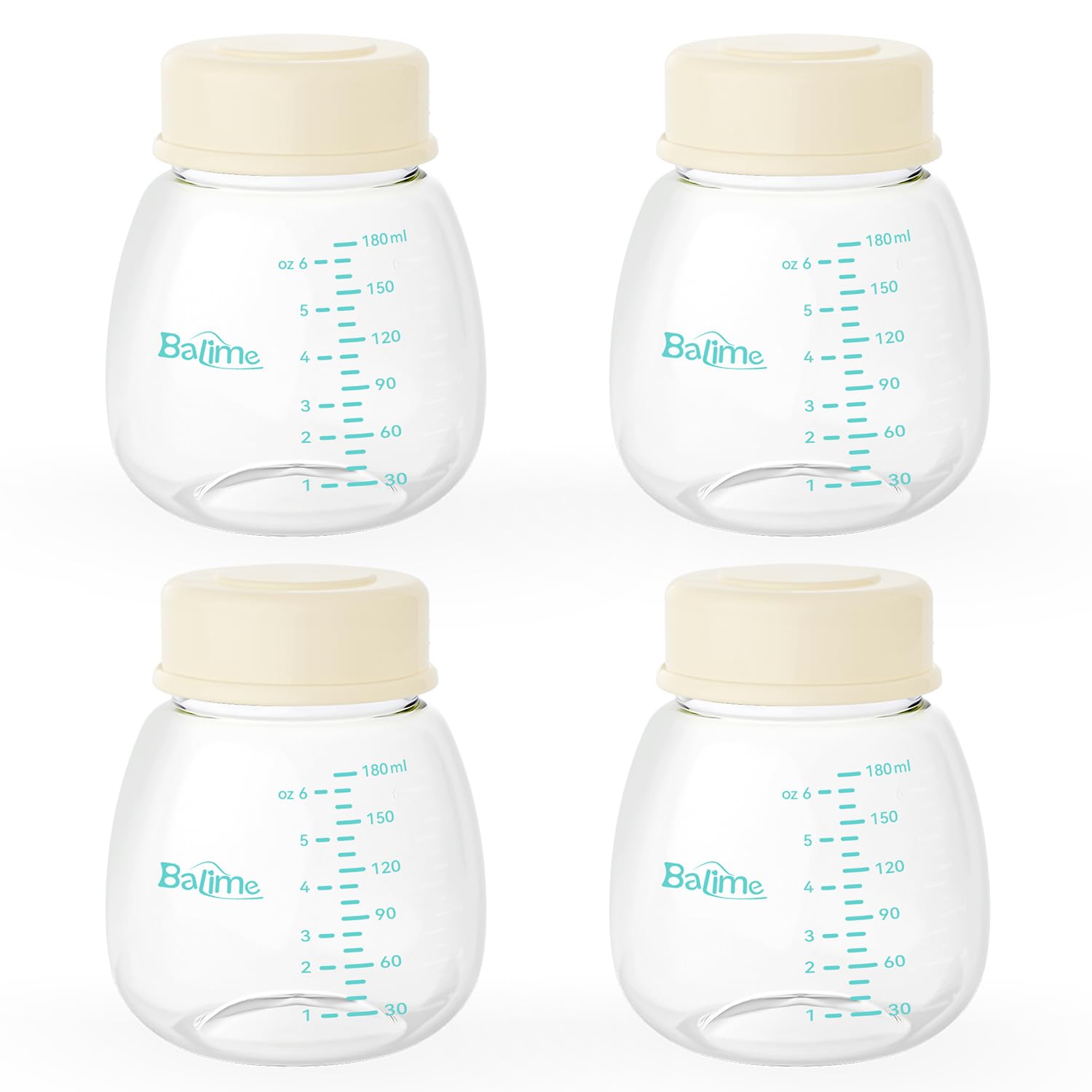 BALIME 6oz milk storage bottle with pump compatibility for easy pumping.