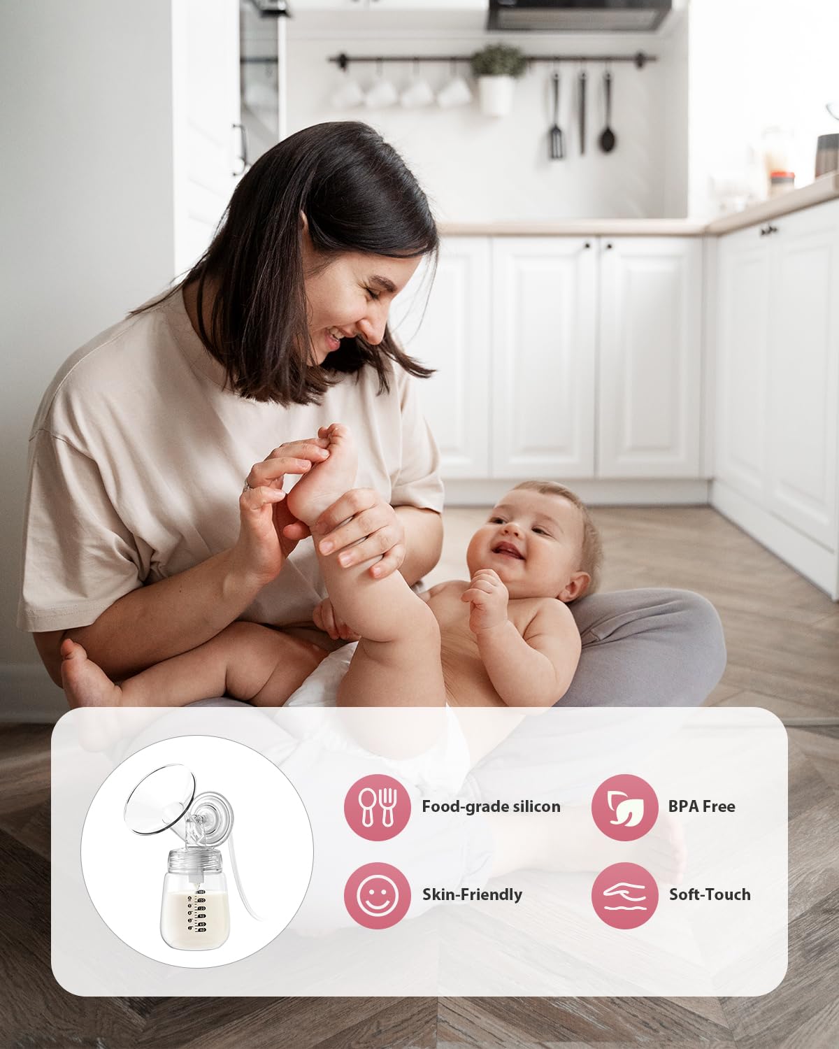 BALIME home pumping setup; convenient for at-home, office, or night use.