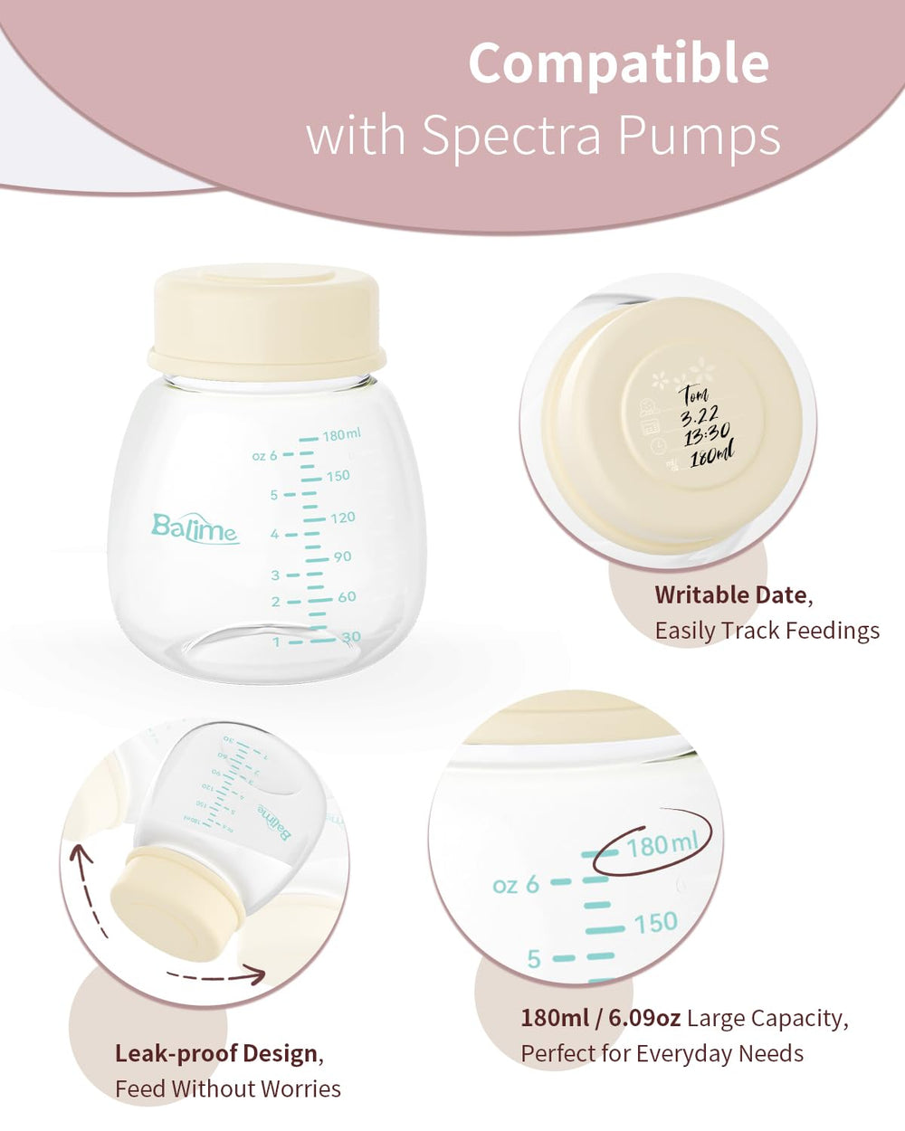 BALIME on-the-go bottle fits popular bottle warmers for travel.