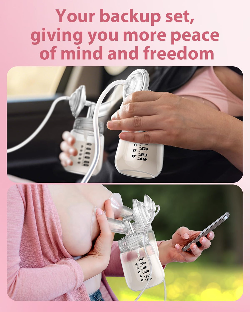 BALIME on-the-go pumping solution fits at home, office, or travel.