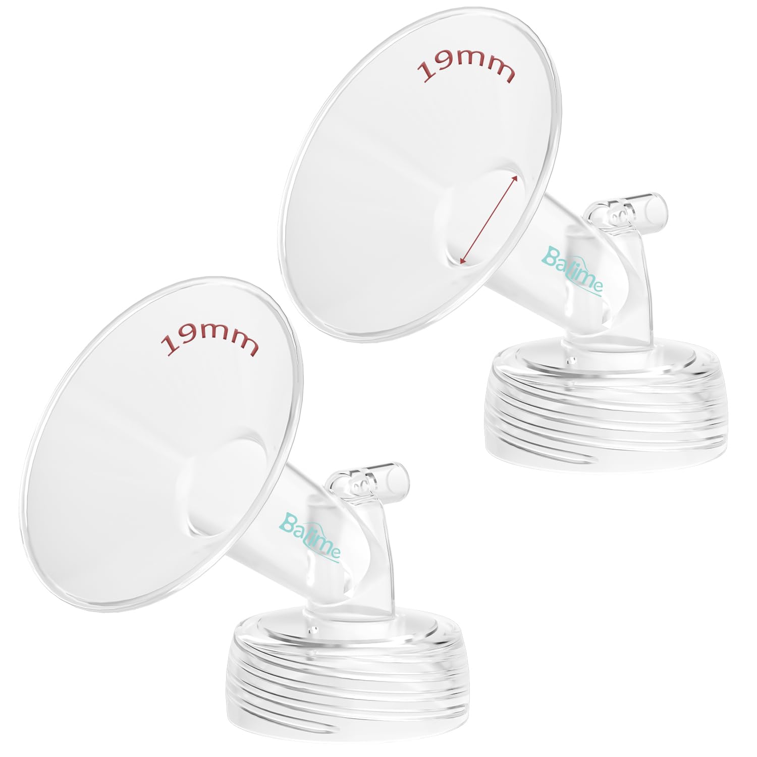 BALIME Spectra 19mm flange close-up showing soft silicone for comfortable pumping sessions.