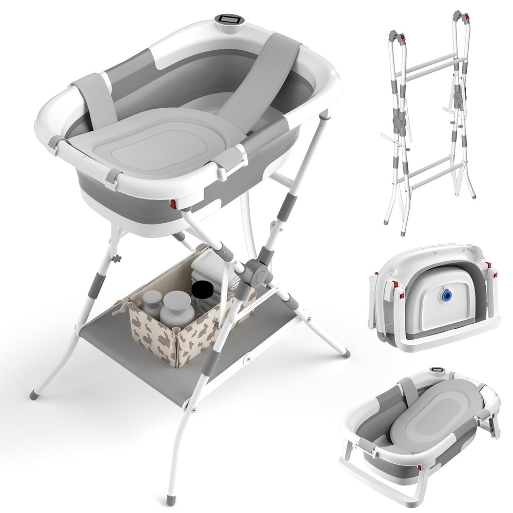 BALLA BALEIN baby-bathtub-with-stand provides elevated, comfortable bath times for newborns.