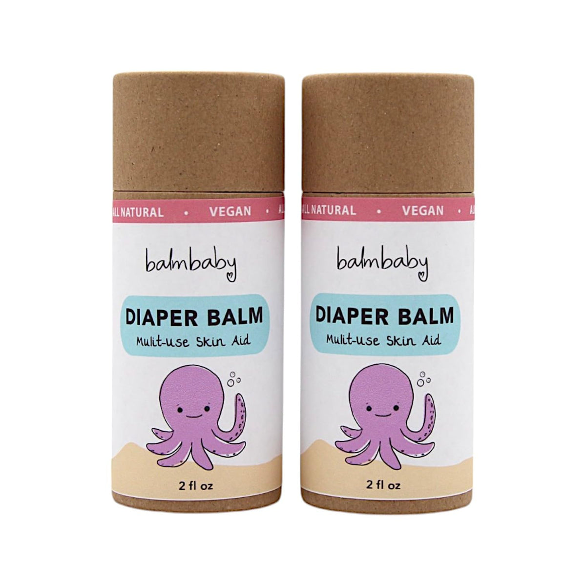 BALM! Baby Diaper Balm Stick applied to diaper area for gentle soothing.